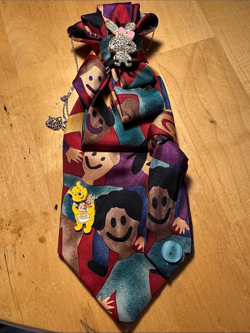 Silk Vintage Save the Children Necklace Tie Colorful With Smiles